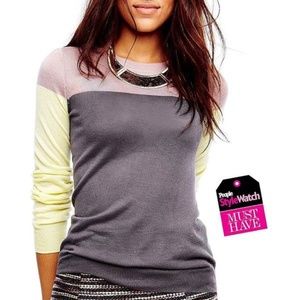 NWOT I HEART RONSON color block sweater si…